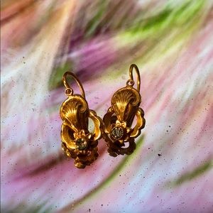 Vintage gold plated costume earrings